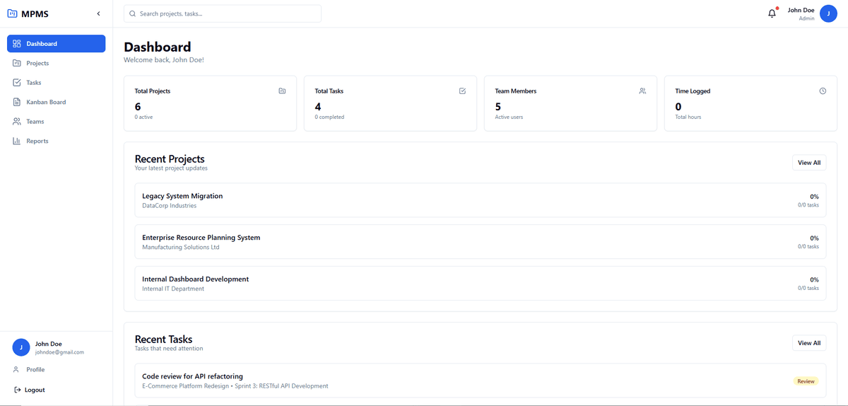 Enterprise Project Management System